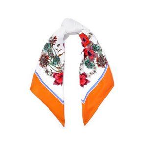 Sandro Paris Anja Floral Print Silk Twill Scarf